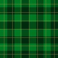 Green tartan background, gingham checkered pattern background vector