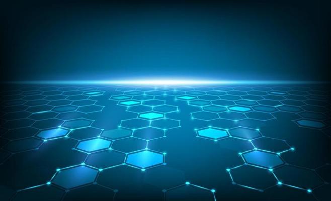 Abstract background consisting of set of hexagonal cells. Modern innovation communication technology business background. Background illustration vector.