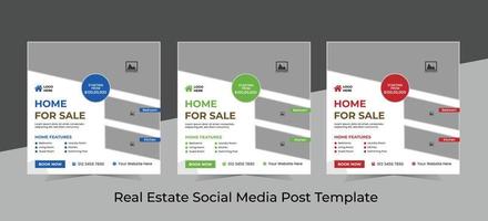 Real Estate Social Media Post Template. Modern and Creative. Best for Online Advertisement for your business. vector