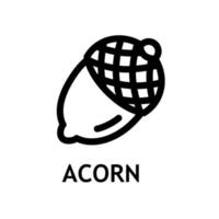 Acorn icon or logo in modern line style. High quality black outline pictogram for web site design and mobile apps. Vector illustration on a white background.