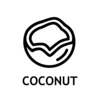 Coconut line vector icon. Nature symbol for websites, web design, mobile app. Vegetarian or vegan diet fruit