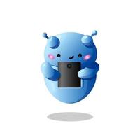 Artificial intelligence robot. He is chatting with you. Chat bot in your application. Online assistant character. Future technology in support vector