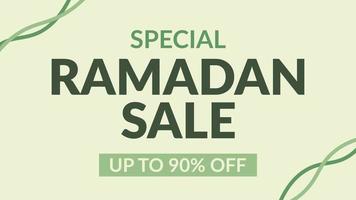 simple special ramadan sale up to 90 percent off design vector