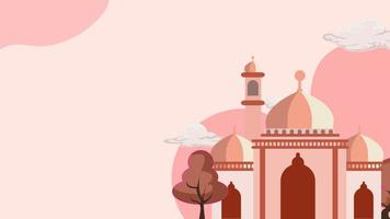 islamic background with mosque element for banner, cover, greeting card with text space vector