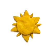 Plasticine sun isolated on a white background photo