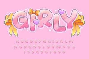 decorative editable girly text effect vector design