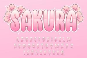 decorative editable sakura text effect vector design