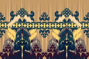 Ethnic fabric pattern Designed from geometric shapes Ethnic Asian style fabric pattern Used for home decoration, carpet work, indoor and outdoor use. vector