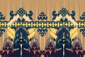 Ethnic fabric pattern Designed from geometric shapes Ethnic Asian style fabric pattern Used for home decoration, carpet work, indoor and outdoor use. vector