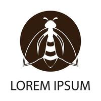 icono de diseño de ilustraciones de logotipo de abeja vector