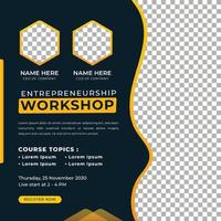 Entrepreneurship Workshop Social Media Post Template vector