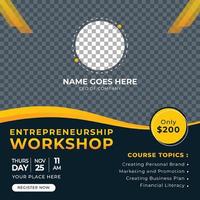 Entrepreneurship Workshop Social Media Post Template vector