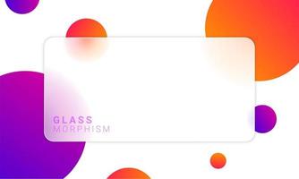 Abstract gradient background with glassmorphism style. Transparent frosted glass geometric design. Vector banner template