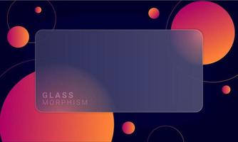 Abstract gradient background with glassmorphism style. Transparent frosted glass geometric design. Vector banner template