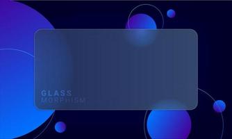 Abstract geometric gradient background with glassmorphism style. Transparent frosted glass design on black background. Vector banner template