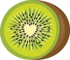 Fresh kiwi slice with heart in the center vector