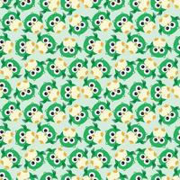 Seamless background pattern with green owl vector