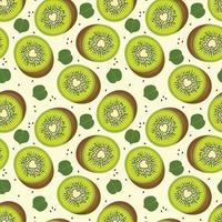 Seamless background pattern with fresh kiwis vector