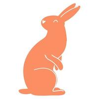 Minimalistic easter bunny. Vector illustration of rabbit silhouette, farm animal for card, print, poster, web design