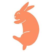 Minimalistic easter bunny. Vector illustration of rabbit silhouette, farm animal for card, print, poster, web design