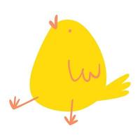 Cute cartoon chicken. Minimalistic hand drawn farm animal, Easter chick for textile print, card, children game, poster vector