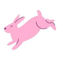 Minimalistic easter bunny. Vector illustration of rabbit silhouette, farm animal for card, print, poster, web design