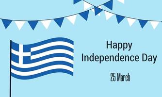 Independence Day of Greece. Vector illustration of Greek national holiday on March 25 for banner, print, poster, flyer, card
