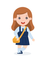 personaje estudiante en colegio uniforme png