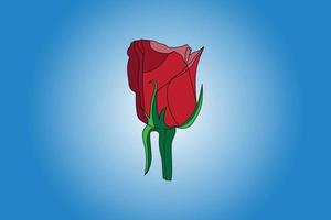 Single red rose icon, Vector illustration concepts for icon, t-shirt, print design.