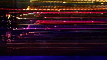 Abstract light motion patterns made from coloured lights and leds video