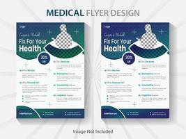 medical healthcare hospital clinic doctor flyer design template. a4 size modern vector poster layout.