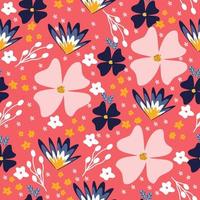 Simple flat modern drawing. simple floral seamless pattern vector