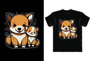 Dog the best mom with t-shirt design vector