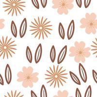 Simple flat modern drawing. simple floral seamless pattern vector