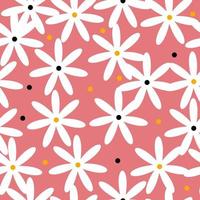 cute jasmine flower seamless pattern on pink bacground. Perfect for kids, posters, prints, cards, fabric. vector