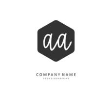 AA Initial letter handwriting and  signature logo. A concept handwriting initial logo with template element. vector