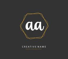 AA Initial letter handwriting and  signature logo. A concept handwriting initial logo with template element. vector