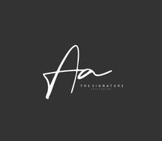 AA Initial letter handwriting and  signature logo. A concept handwriting initial logo with template element. vector