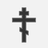 Religion cross black icon. Church symbol. Vector illustration