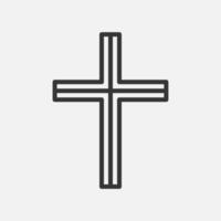 Abstract cross silhouette icon. Christian or catholic symbol of church. Jesus christ, holy easter holiday. Vector illustration