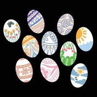 BEAUTIFULL EASTER EGG SETS vector