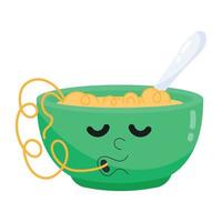 Trendy Noodles Bowl vector