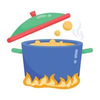 Trendy Cooking Pot vector