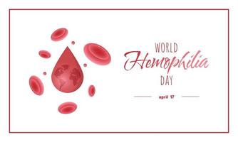 World Hemophilia Day greeting with blood drops and platelets float in the air vector