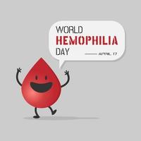 World Hemophilia Day with cute blood greeting vector