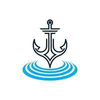 Anchor logo icon boat ship marine navy vector