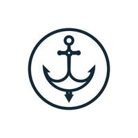 Anchor logo icon boat ship marine navy vector