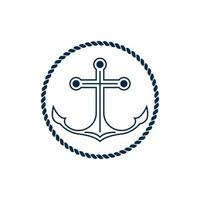 ancla logo icono barco Embarcacion marina Armada vector