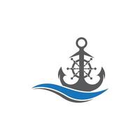 ancla logo icono barco Embarcacion marina Armada vector