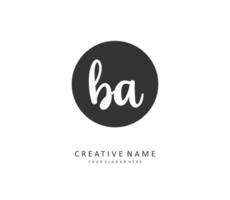 B A BA Initial letter handwriting and  signature logo. A concept handwriting initial logo with template element. vector